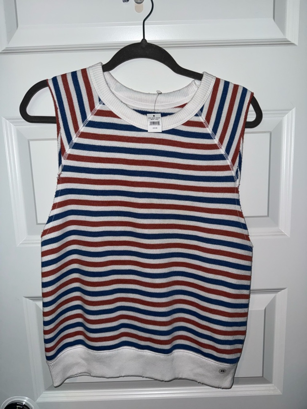 Aerie Striped Knit Tank Top - Red & Brown